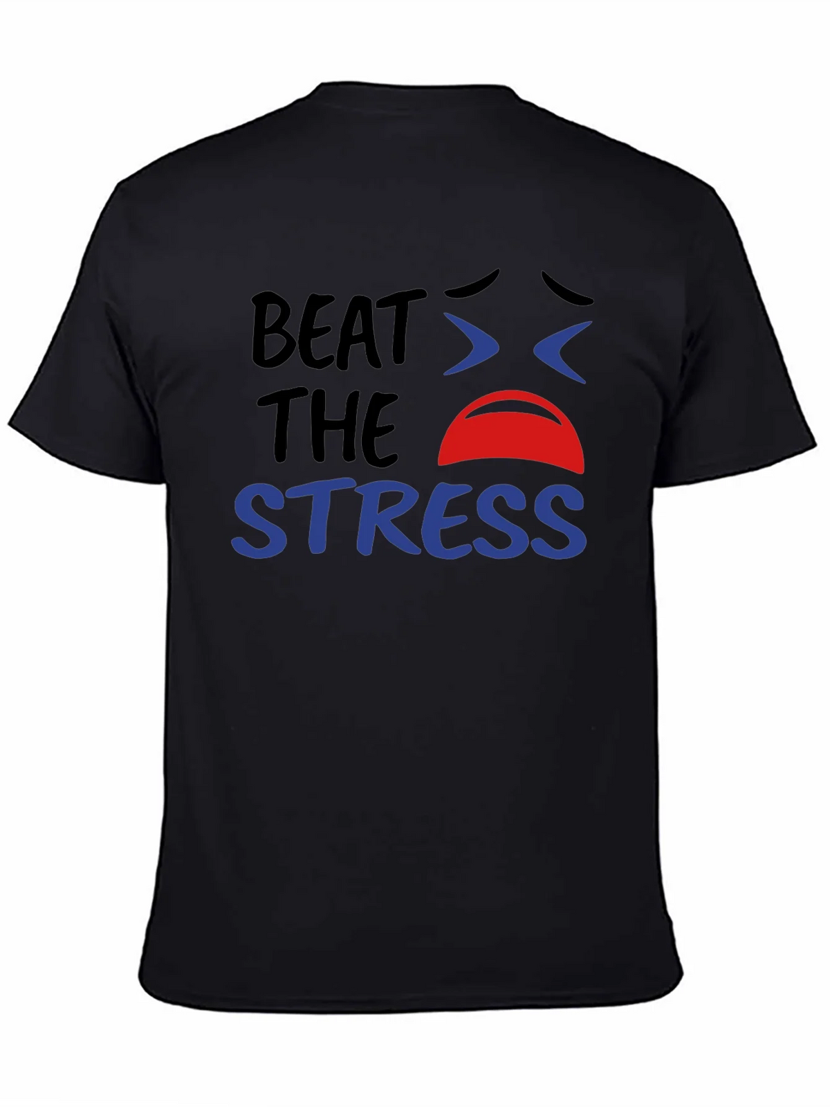 Beat the Stress Graphic T-Shirt - Black Cotton Tee product image 3