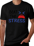 Beat the Stress Graphic T-Shirt - Black Cotton Tee product image 1