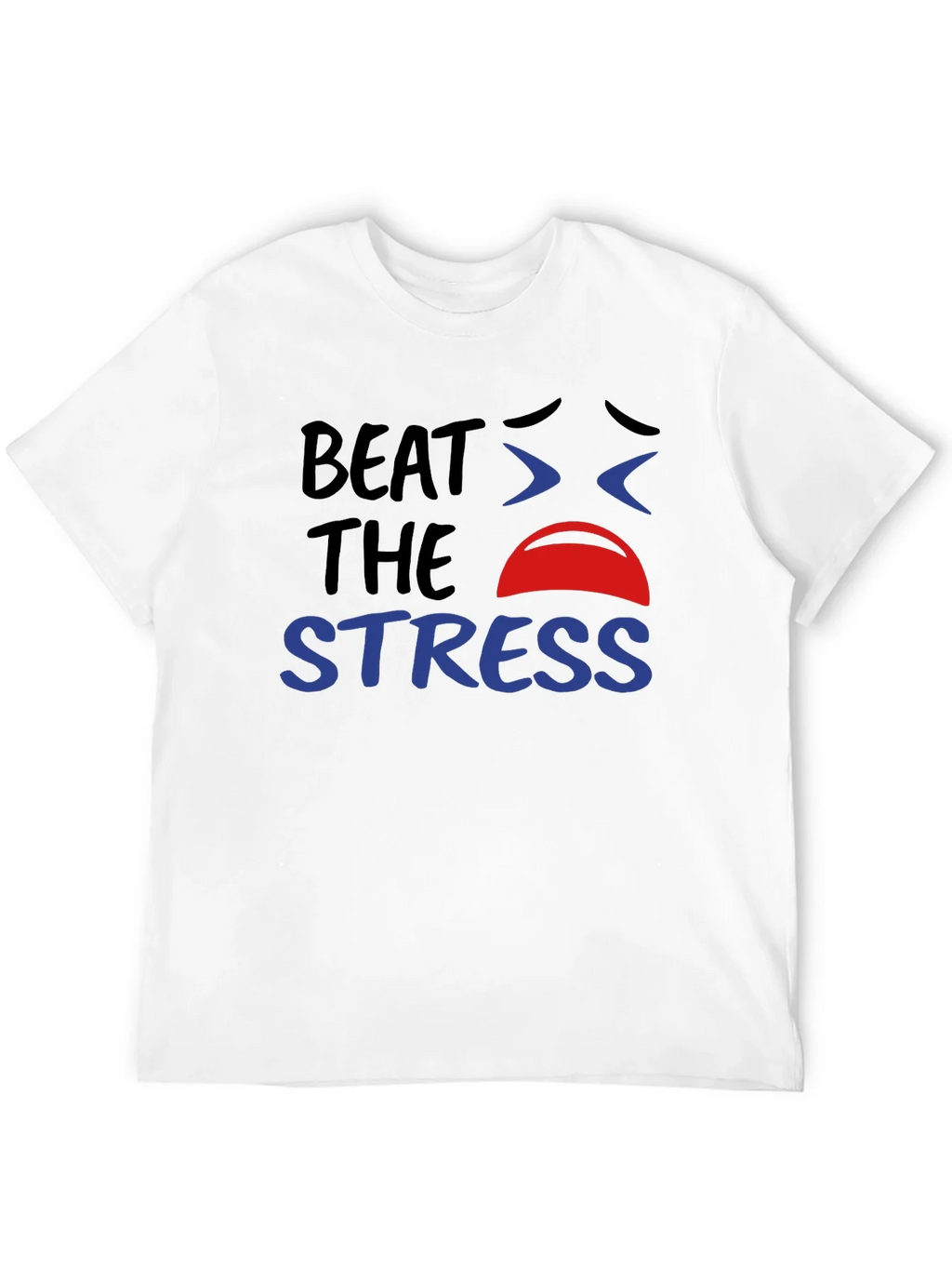 Beat the Stress Graphic T-Shirt - Black Cotton Tee product image 7