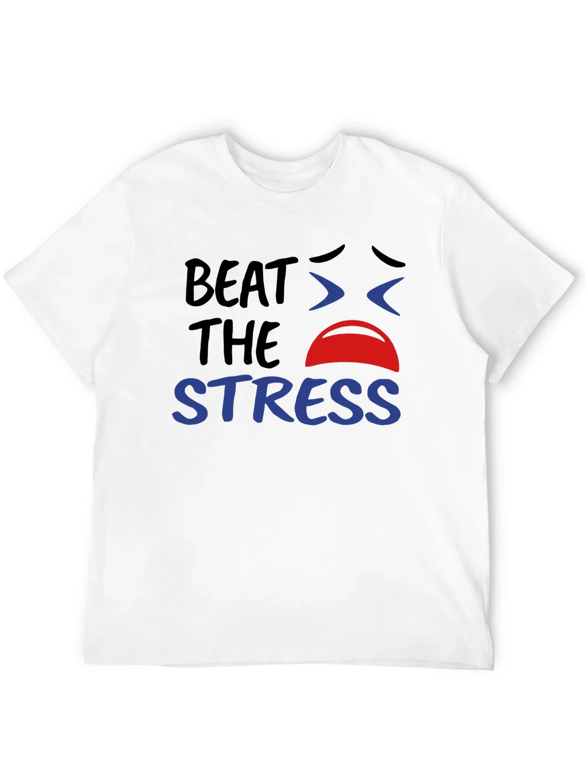 Beat the Stress Graphic T-Shirt - Black Cotton Tee product image 7
