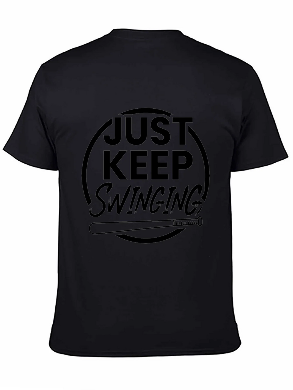 Just Keep Swinging Black Graphic Tee product image 4