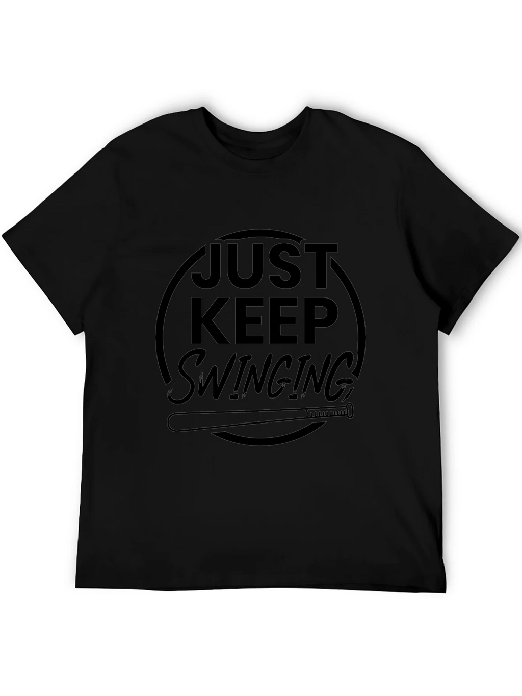 Just Keep Swinging Black Graphic Tee product image 5