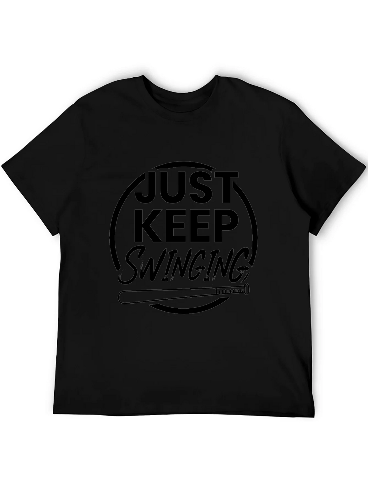 Just Keep Swinging Black Graphic Tee product image 5