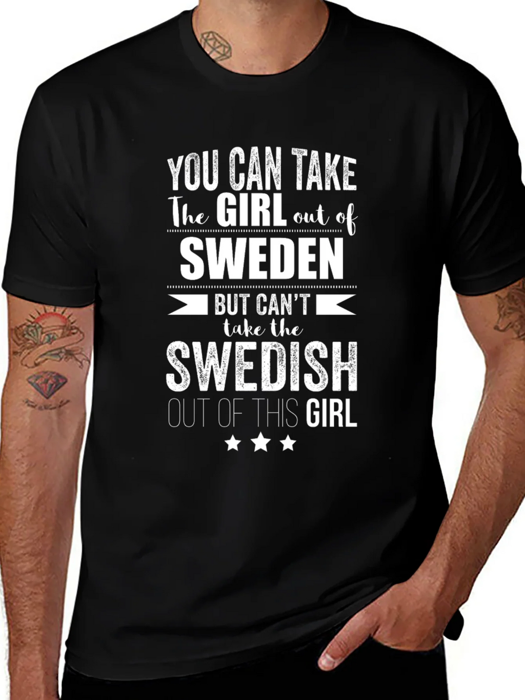 Funny Sweden Girl T-Shirt: Cant Take Swedish Out Of This product image 1