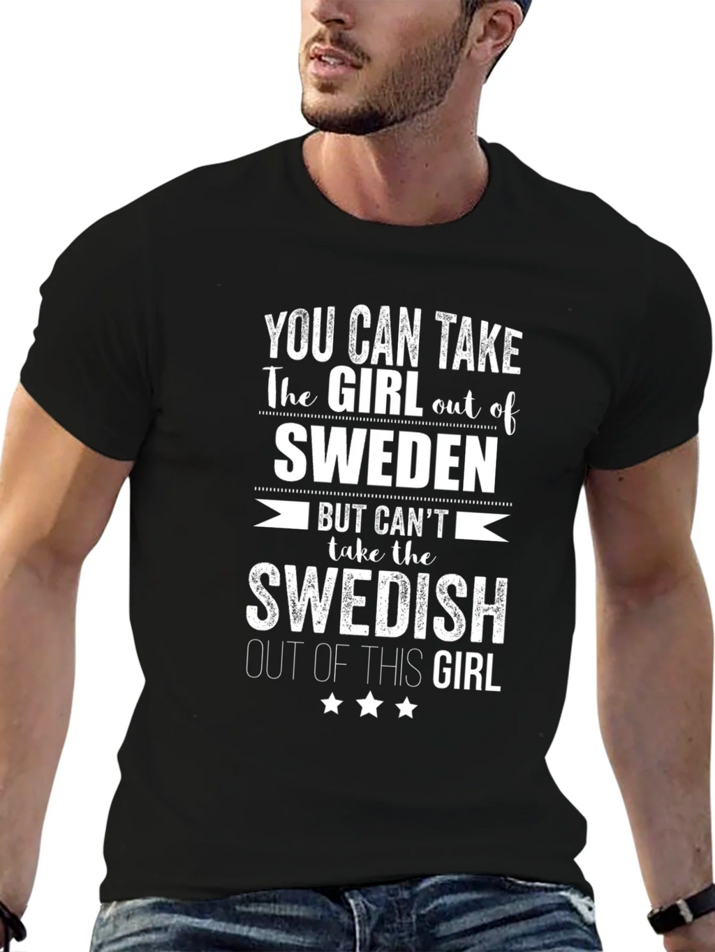 Funny Sweden Girl T-Shirt: Cant Take Swedish Out Of This product image 6
