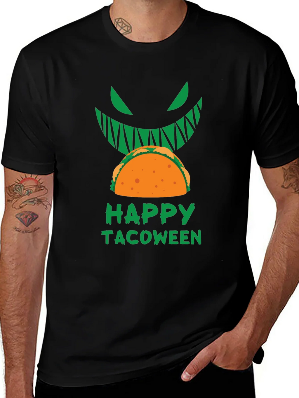 Happy Tacoween Graphic Tee - Halloween Taco Shirt product image 1