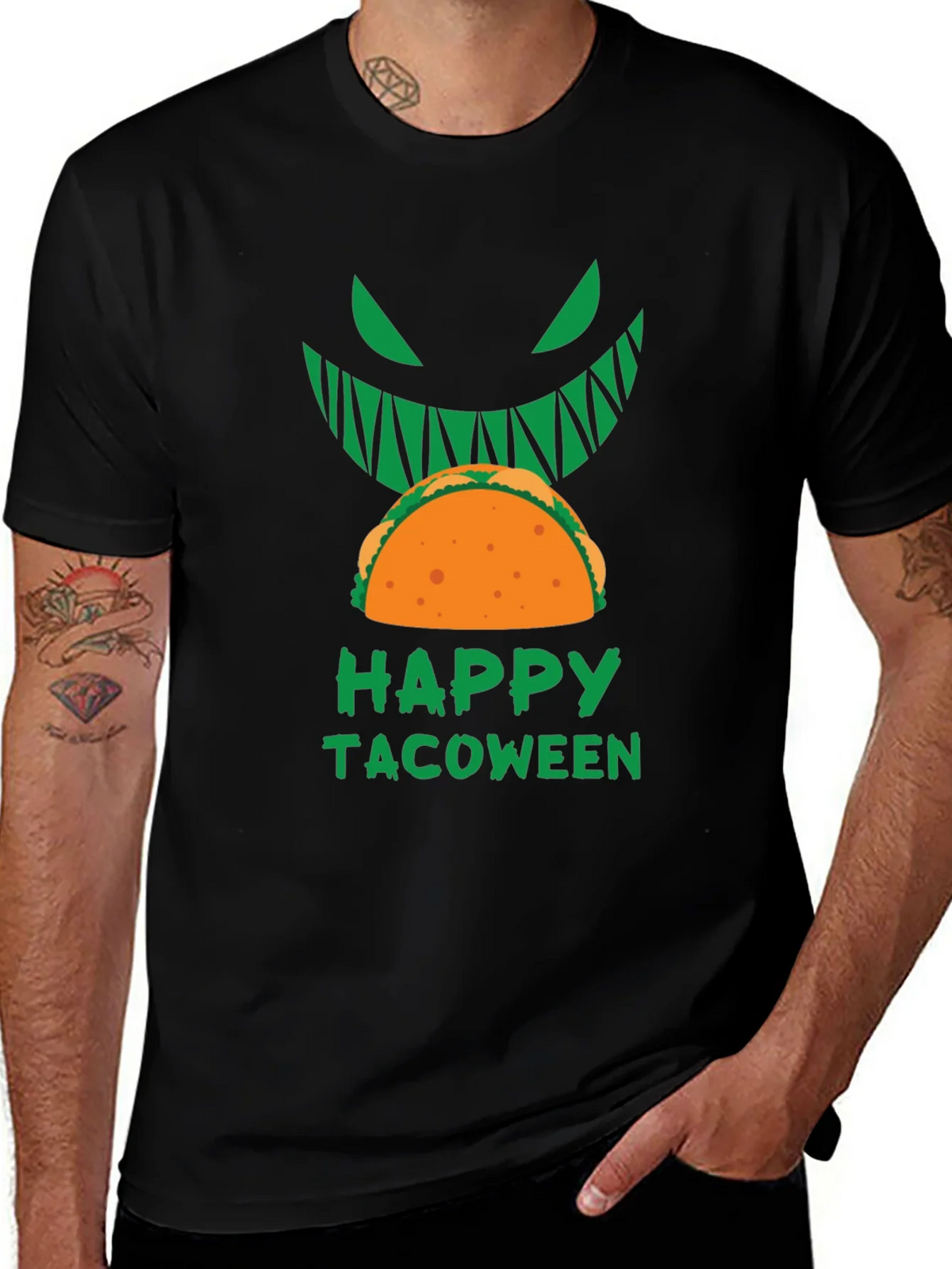 Happy Tacoween Graphic Tee - Halloween Taco Shirt product image 1