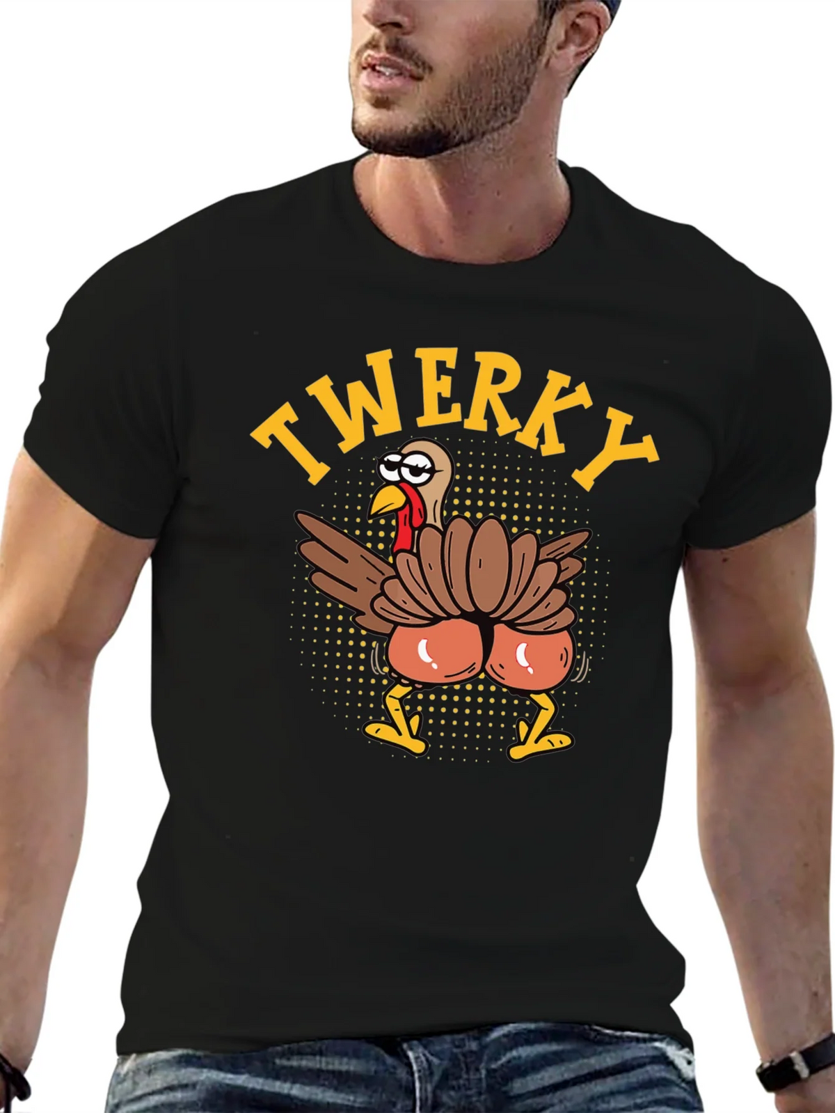 Funny Twerky Turkey Thanksgiving Graphic Tee product image 6