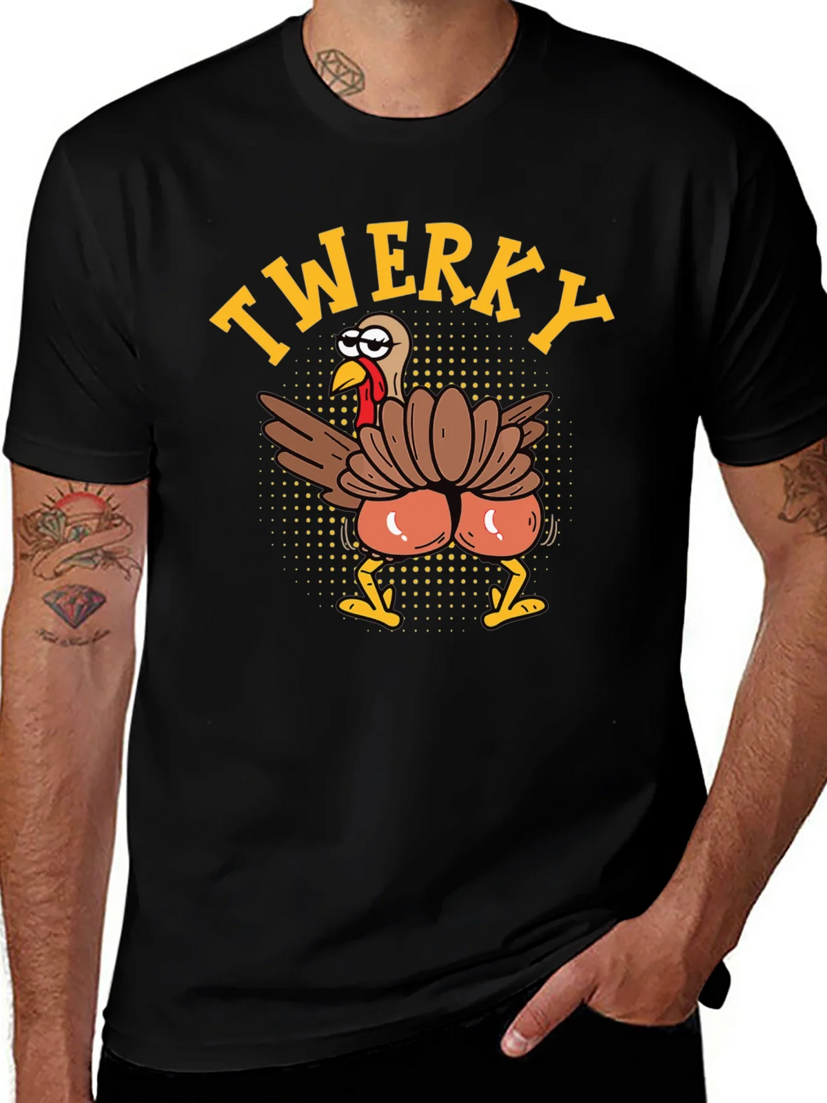 Funny Twerky Turkey Thanksgiving Graphic Tee product image 1