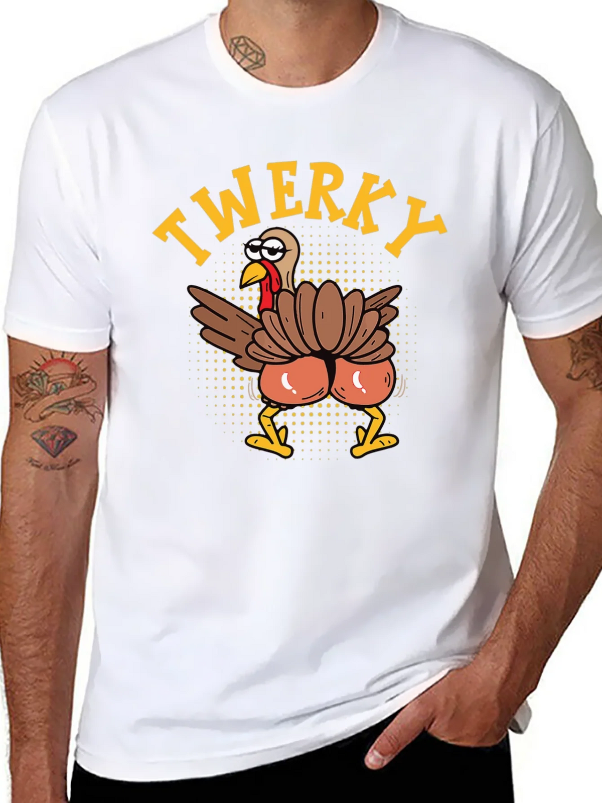 Funny Twerky Turkey Thanksgiving Graphic Tee product image 7