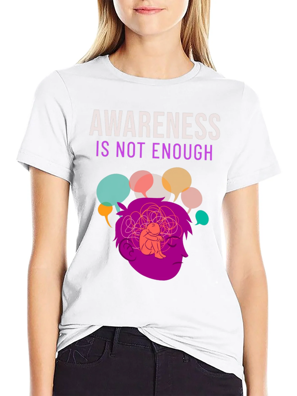 Awareness Isnt Enough Mental Health T-Shirt product image 7
