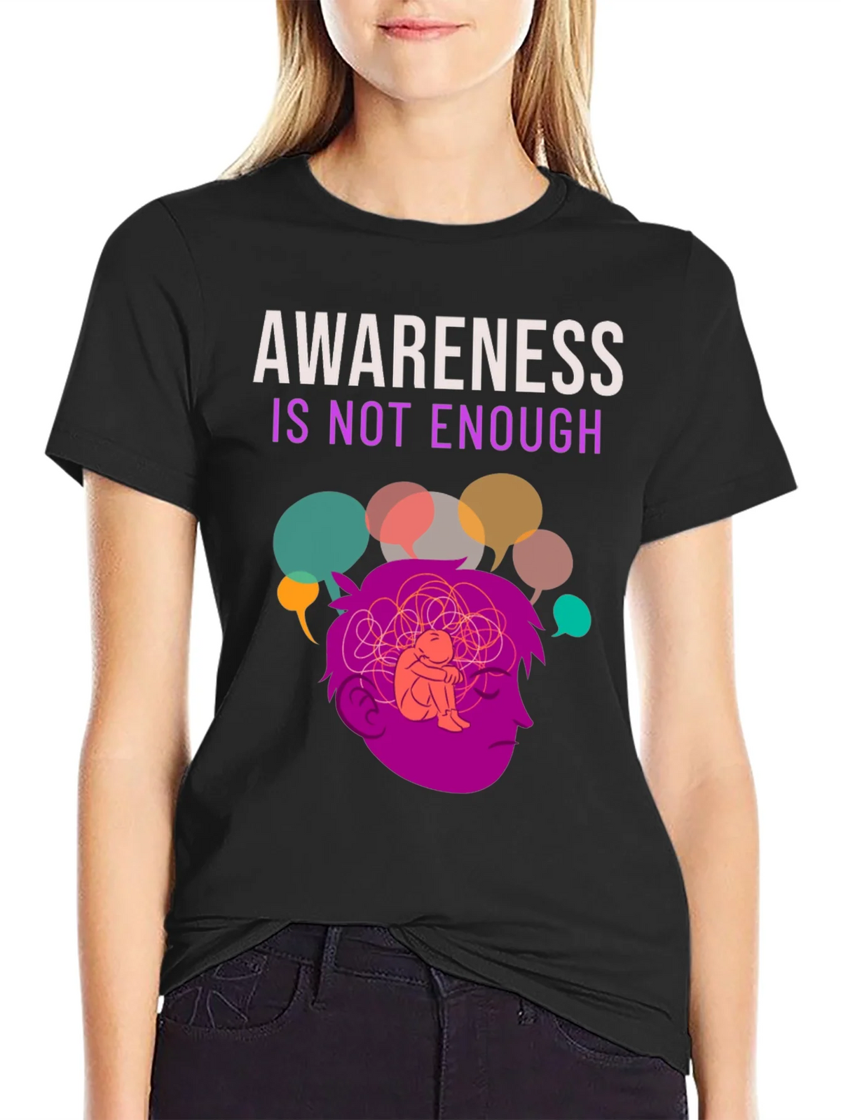 Awareness Isnt Enough Mental Health T-Shirt product image 2