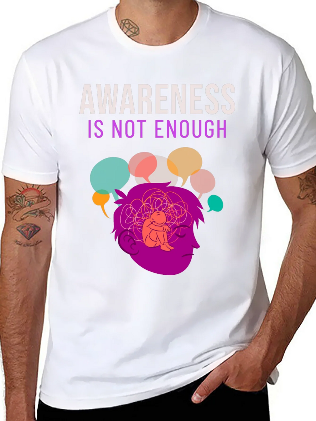 Awareness Isnt Enough Mental Health T-Shirt product image 6
