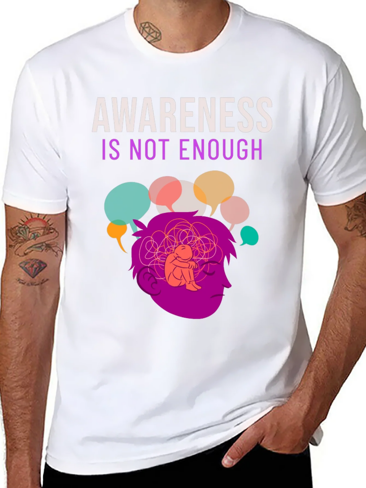 Awareness Isnt Enough Mental Health T-Shirt product image 6