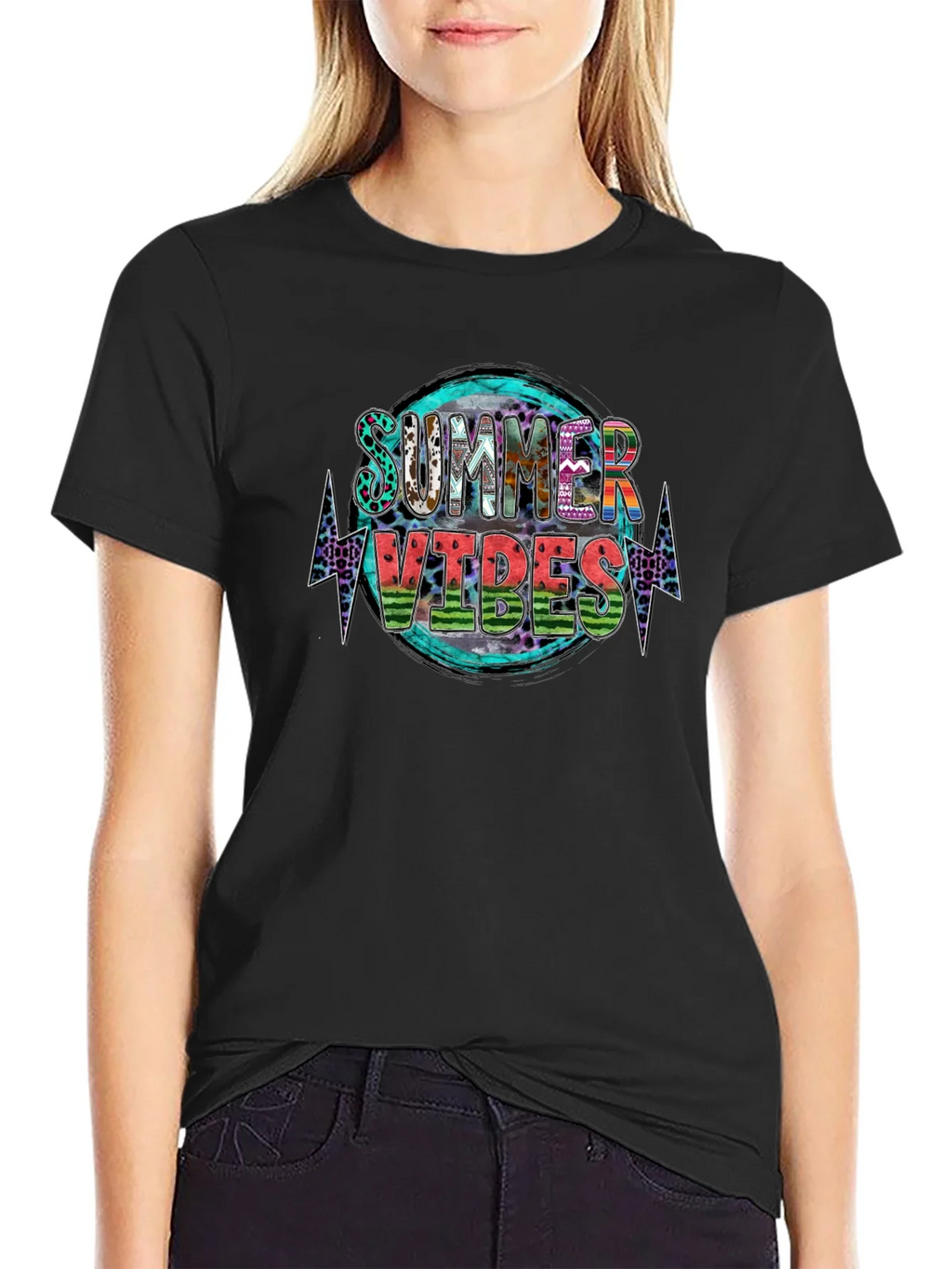 Summer Vibes Graphic Tee - Stylish Black T-Shirt product image 2