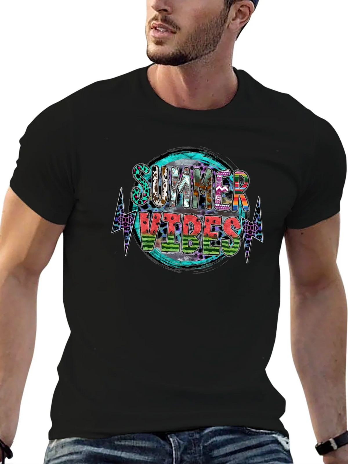 Summer Vibes Graphic Tee - Stylish Black T-Shirt product image 6