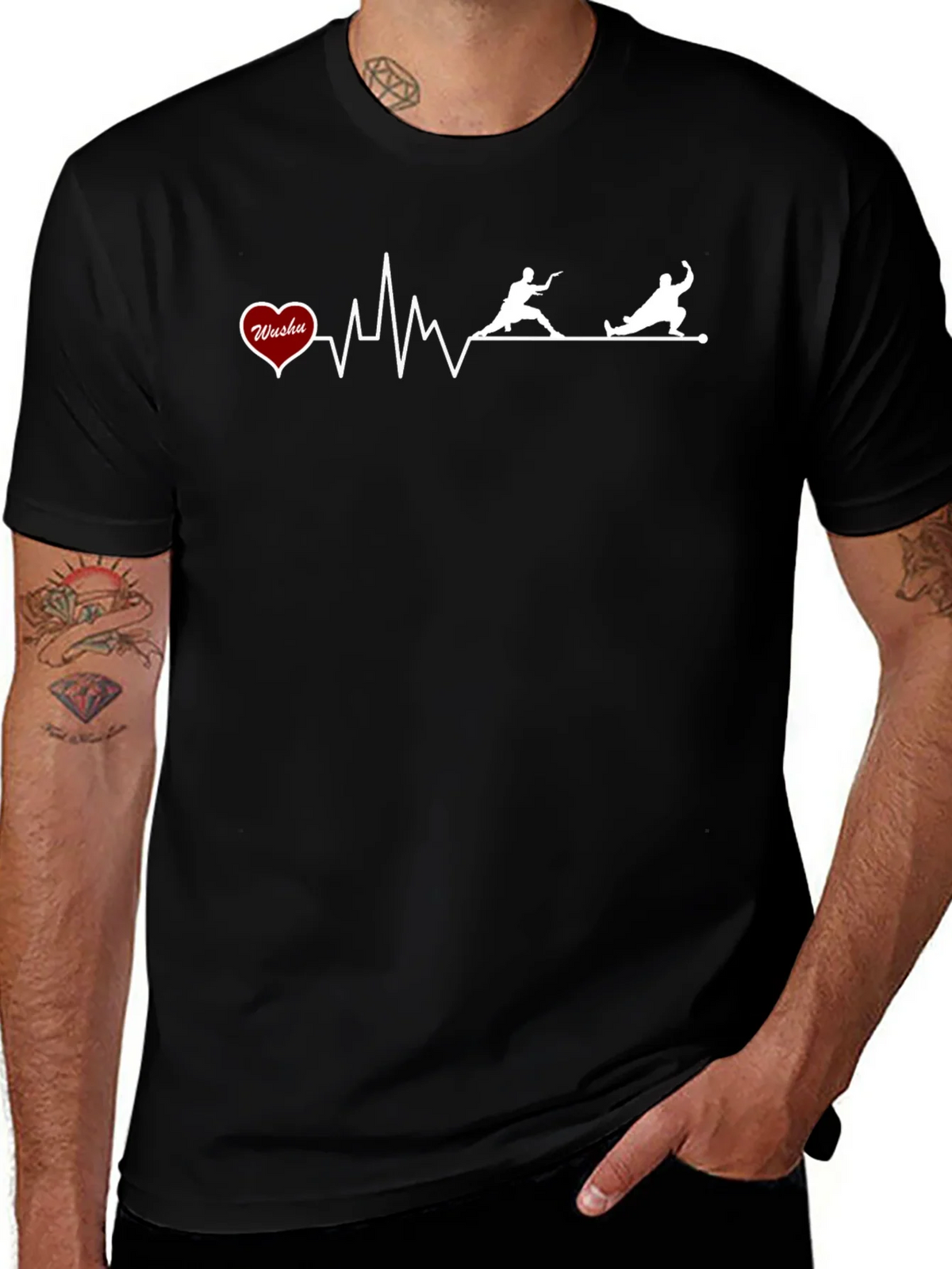 Wushu Heartbeat T-Shirt - Martial Arts Graphic Tee product image 1