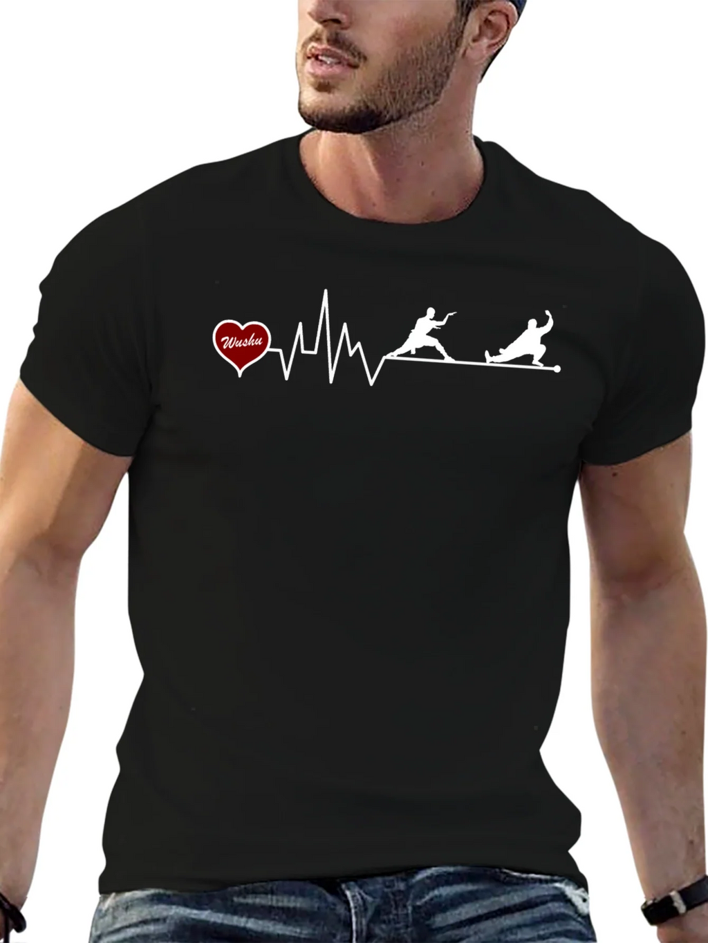 Wushu Heartbeat T-Shirt - Martial Arts Graphic Tee product image 6
