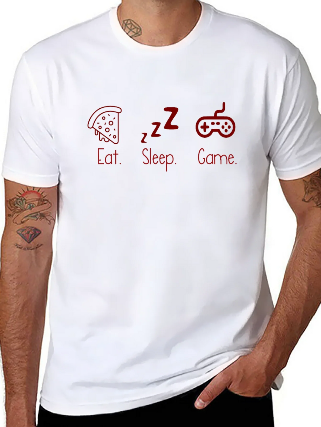 Eat Sleep Game Black T-Shirt product image 7
