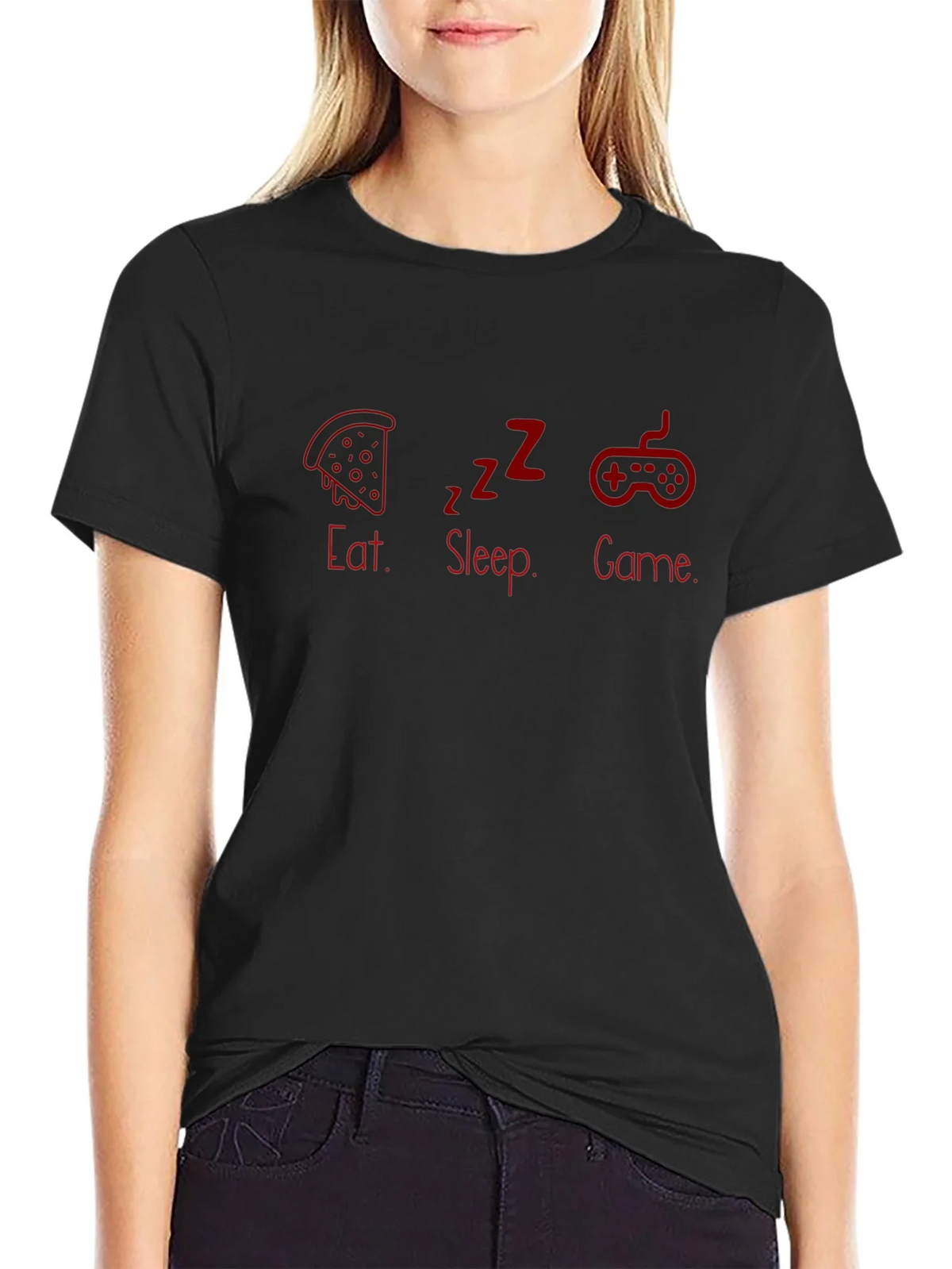 Eat Sleep Game Black T-Shirt product image 2