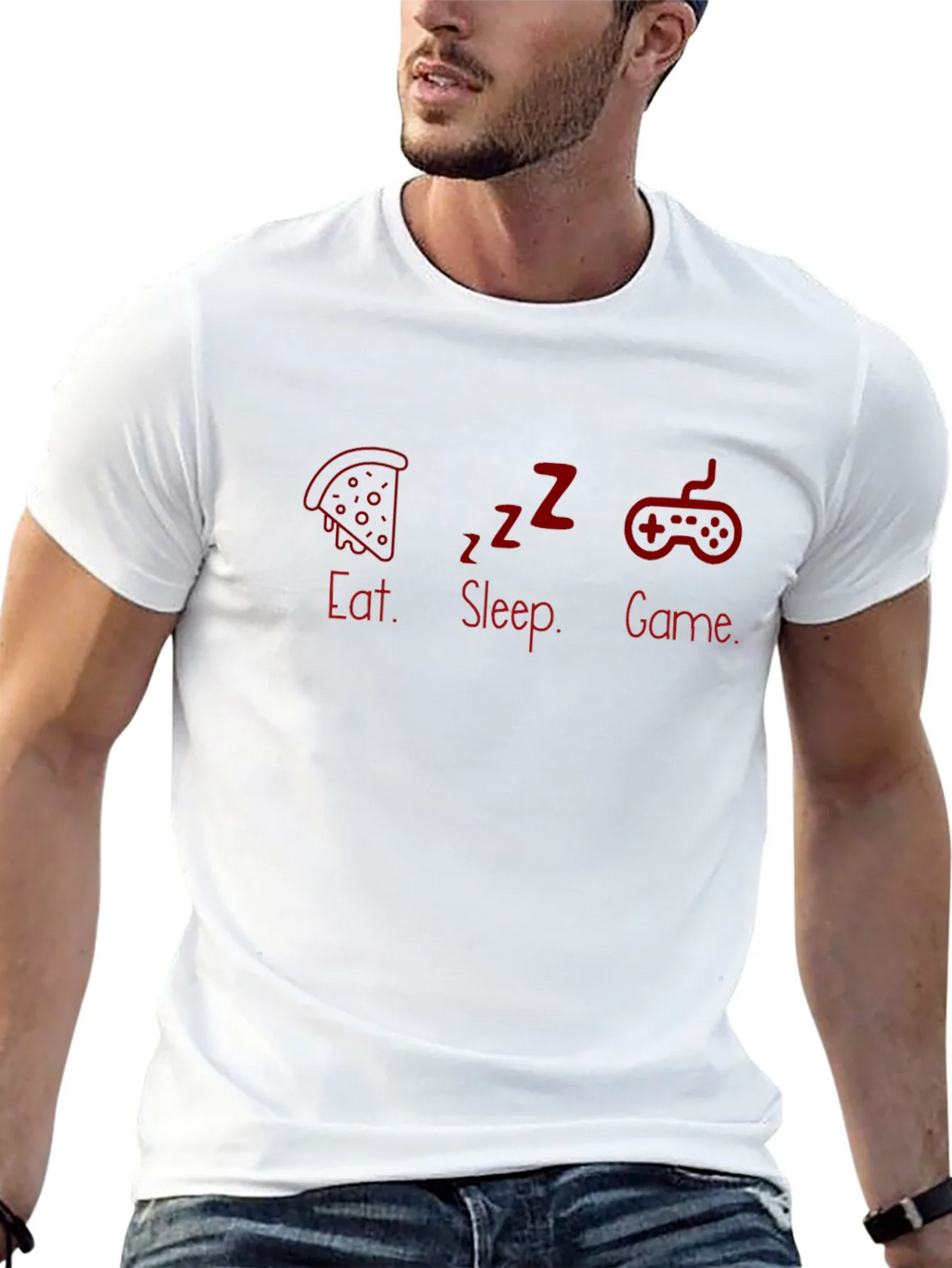 Eat Sleep Game Black T-Shirt product image 12
