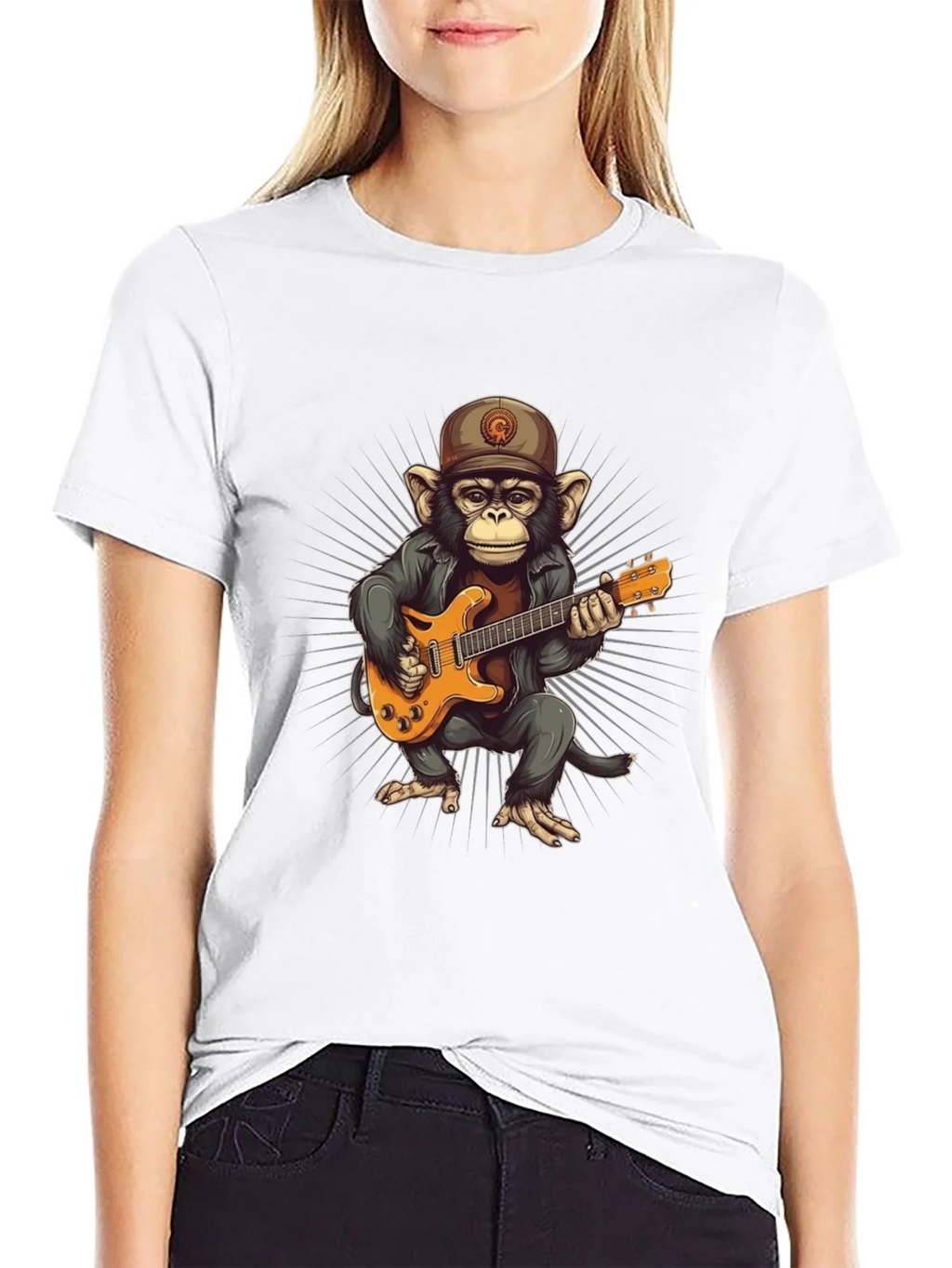 Monkey Guitarist Graphic T-Shirt product image 8
