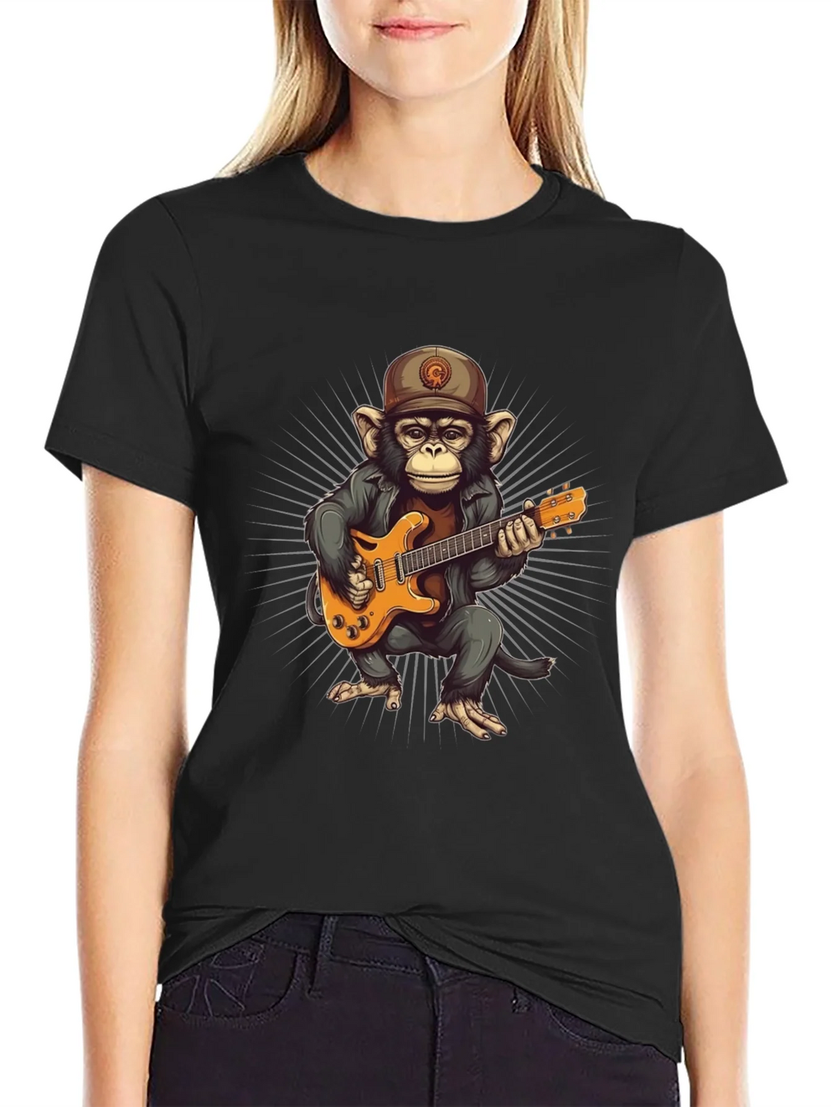 Monkey Guitarist Graphic T-Shirt product image 2