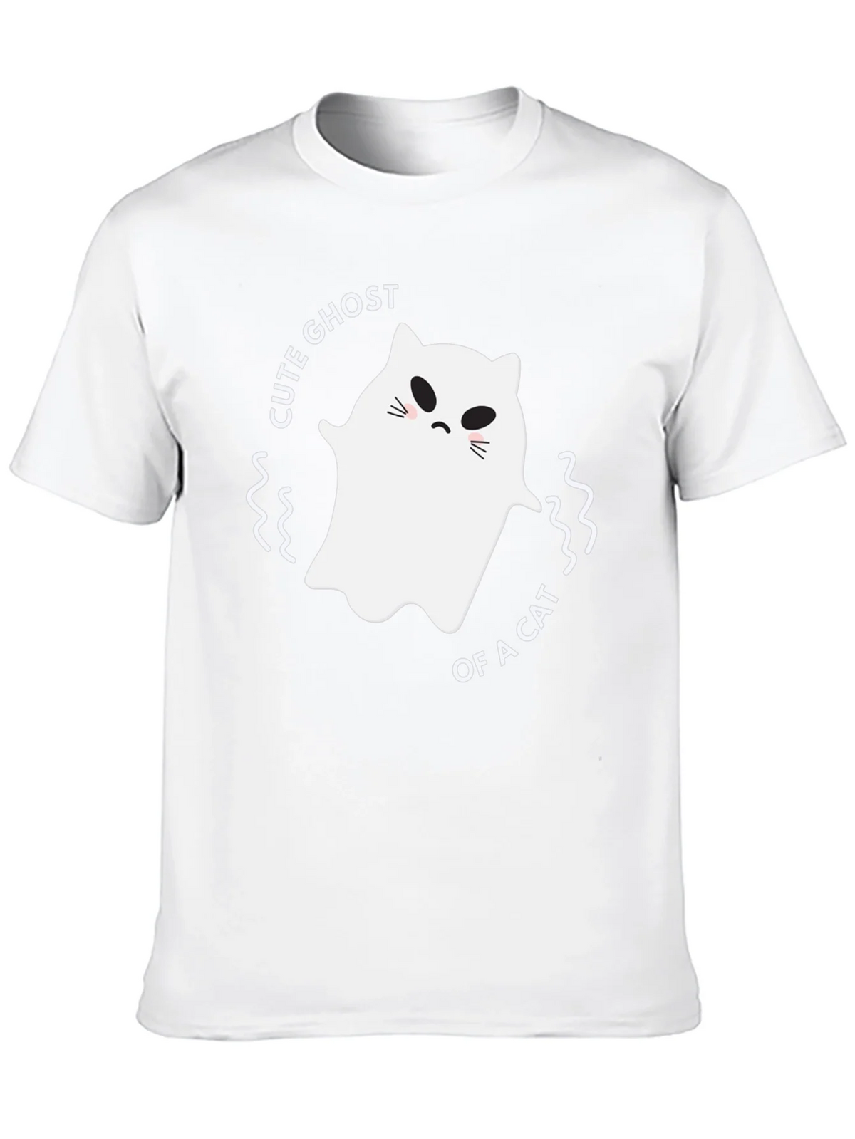 Cute Ghost of a Cat Black T-Shirt product image 8