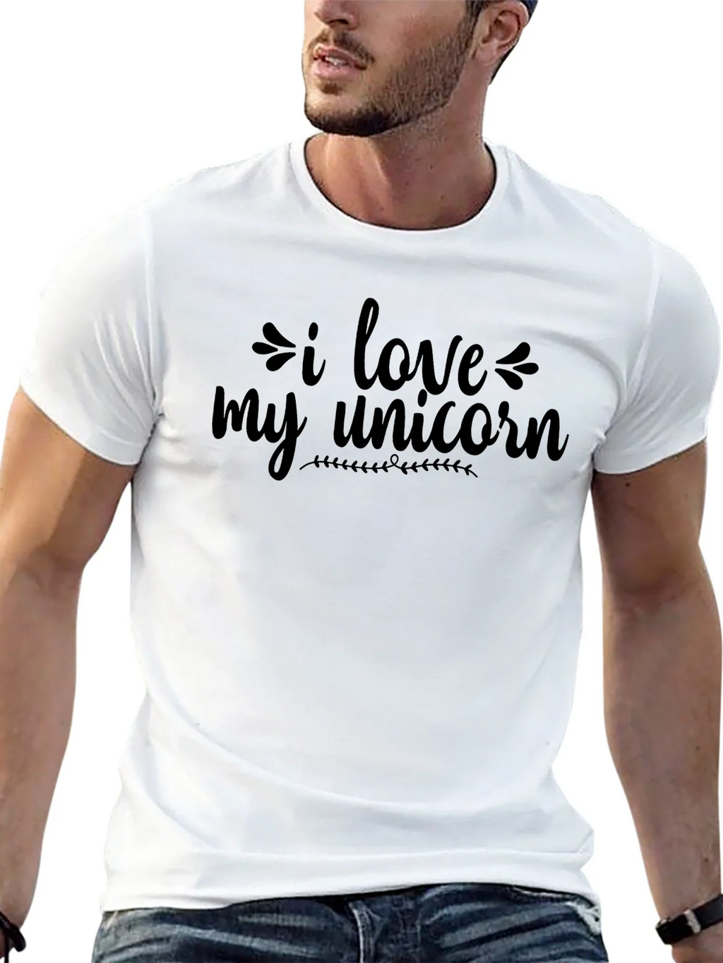 I Love My Unicorn Graphic Tee - Black product image 9