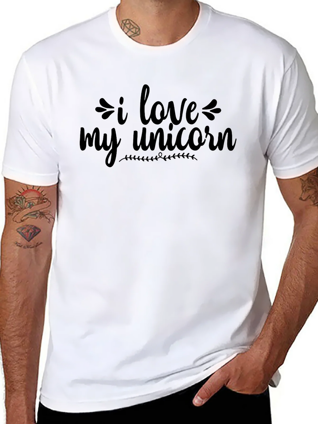 I Love My Unicorn Graphic Tee - Black product image 5