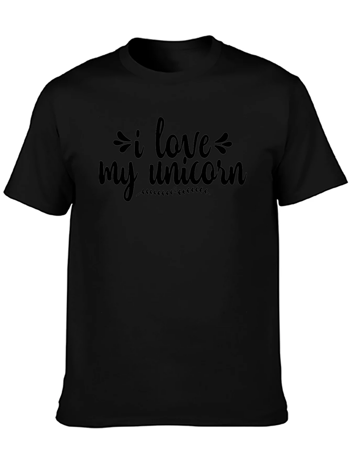 I Love My Unicorn Graphic Tee - Black product image 2