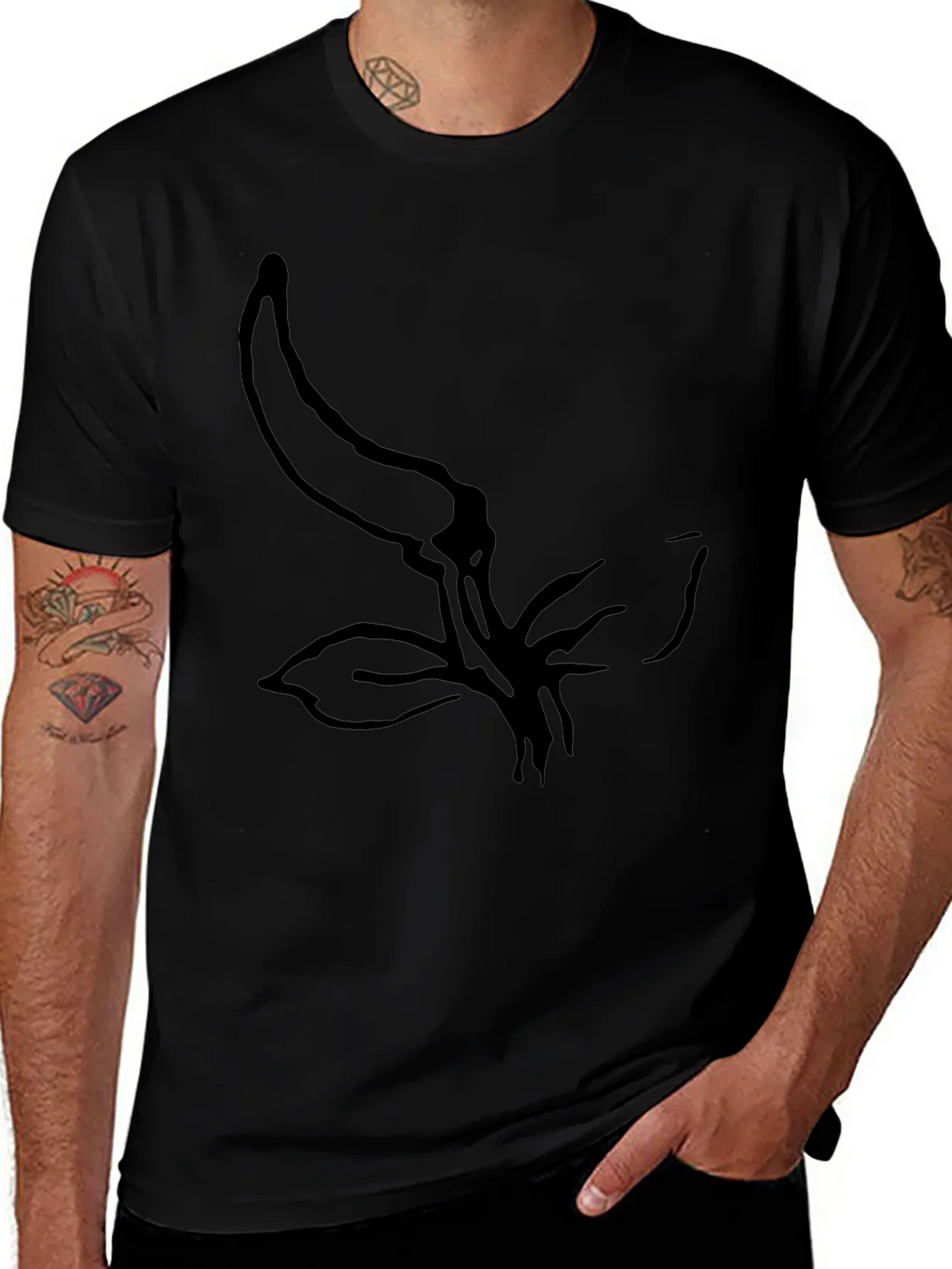 Minimalist Chili Pepper Graphic Black T-Shirt product image 1