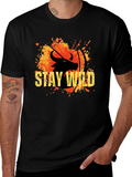 Stay Wild Buffalo Graphic Tee - Black Cotton T-Shirt product image 1