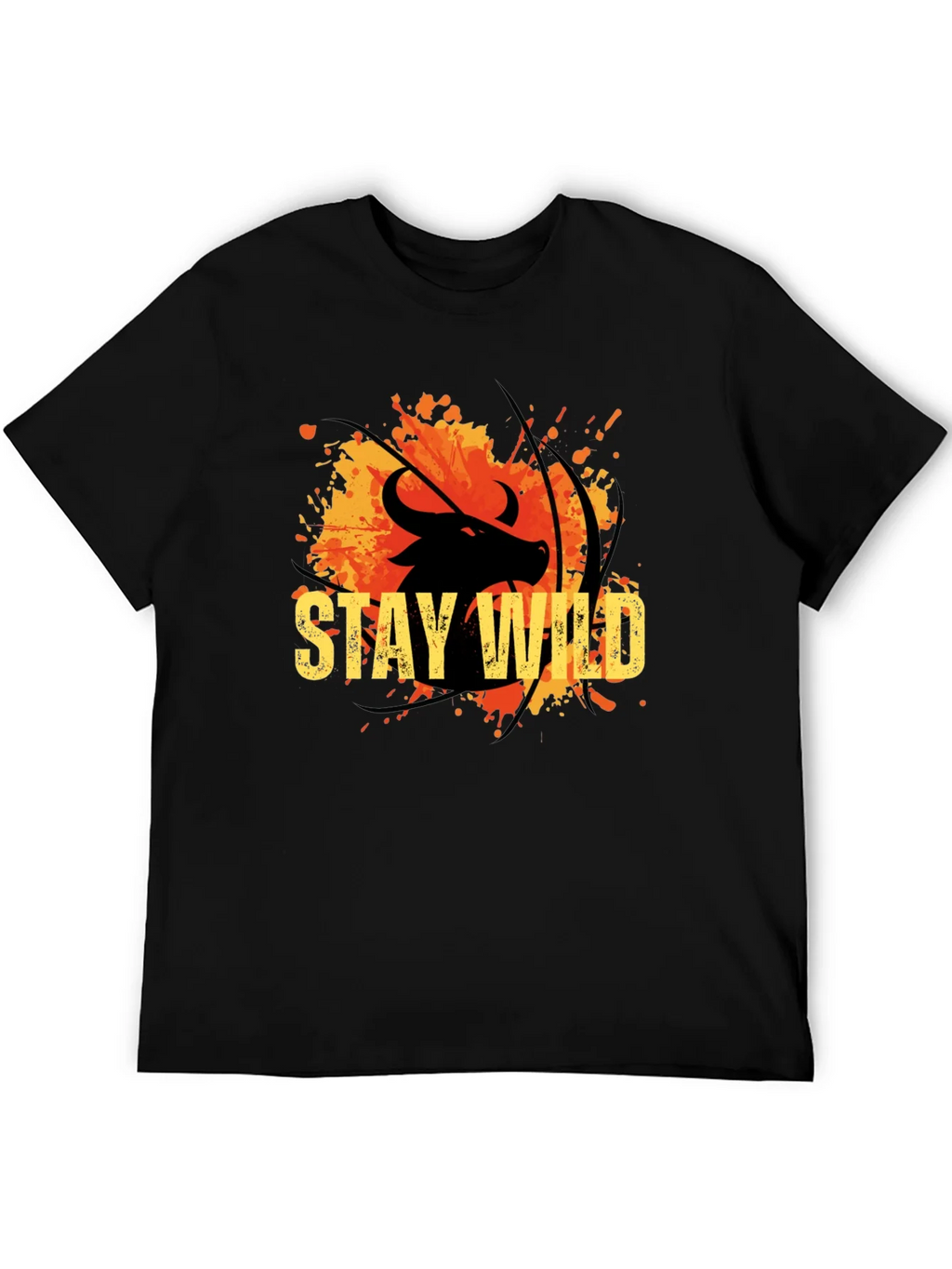 Stay Wild Buffalo Graphic Tee - Black Cotton T-Shirt product image 5
