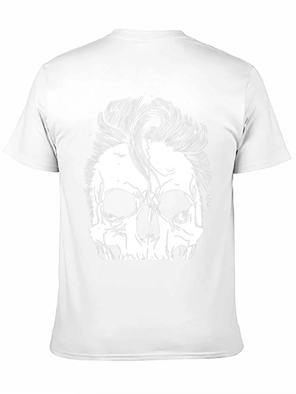 Skull with Hairstyle Graphic Print T-Shirt product image 7