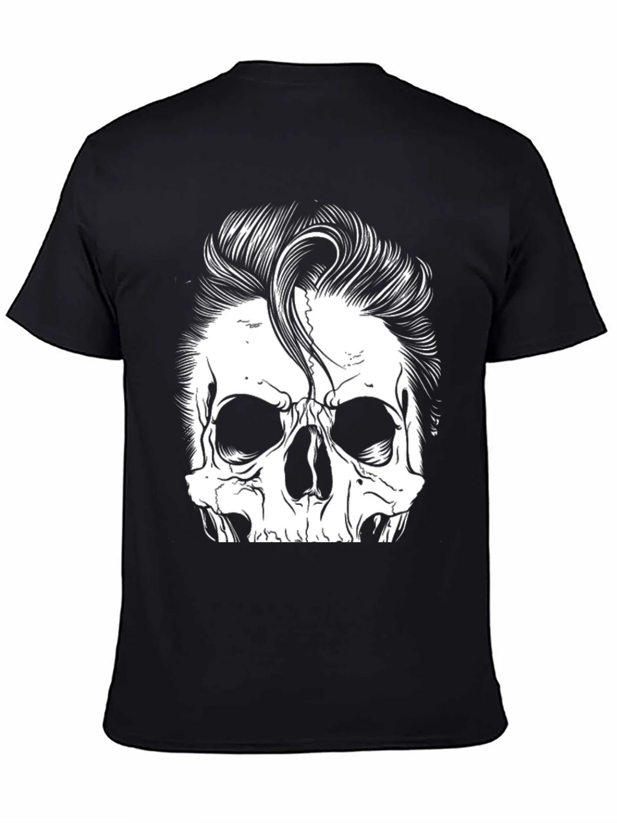 Skull with Hairstyle Graphic Print T-Shirt product image 3