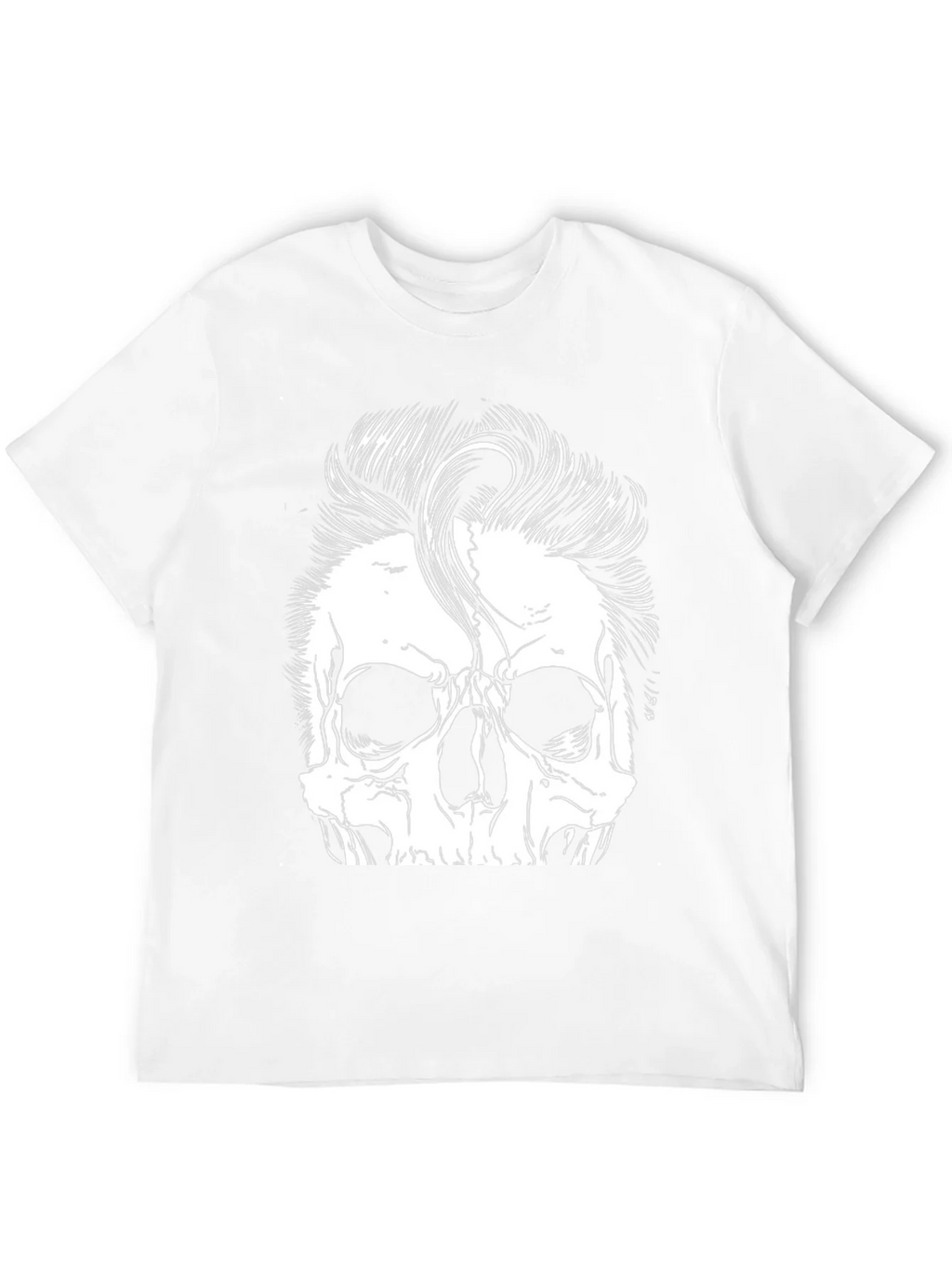 Skull with Hairstyle Graphic Print T-Shirt product image 8