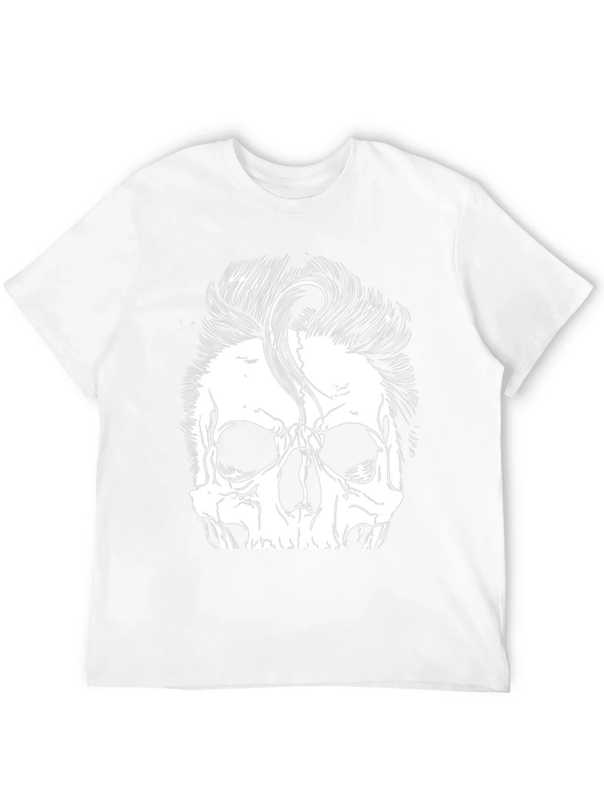 Skull with Hairstyle Graphic Print T-Shirt product image 8
