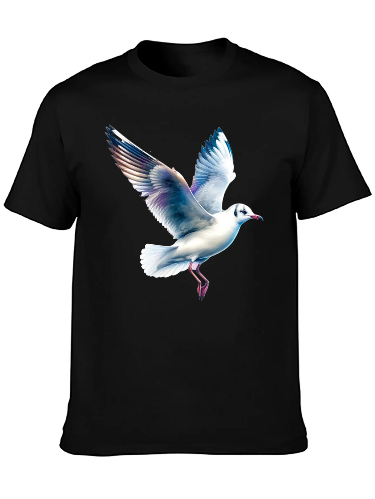 Black T-Shirt with Seagull Print product image 3