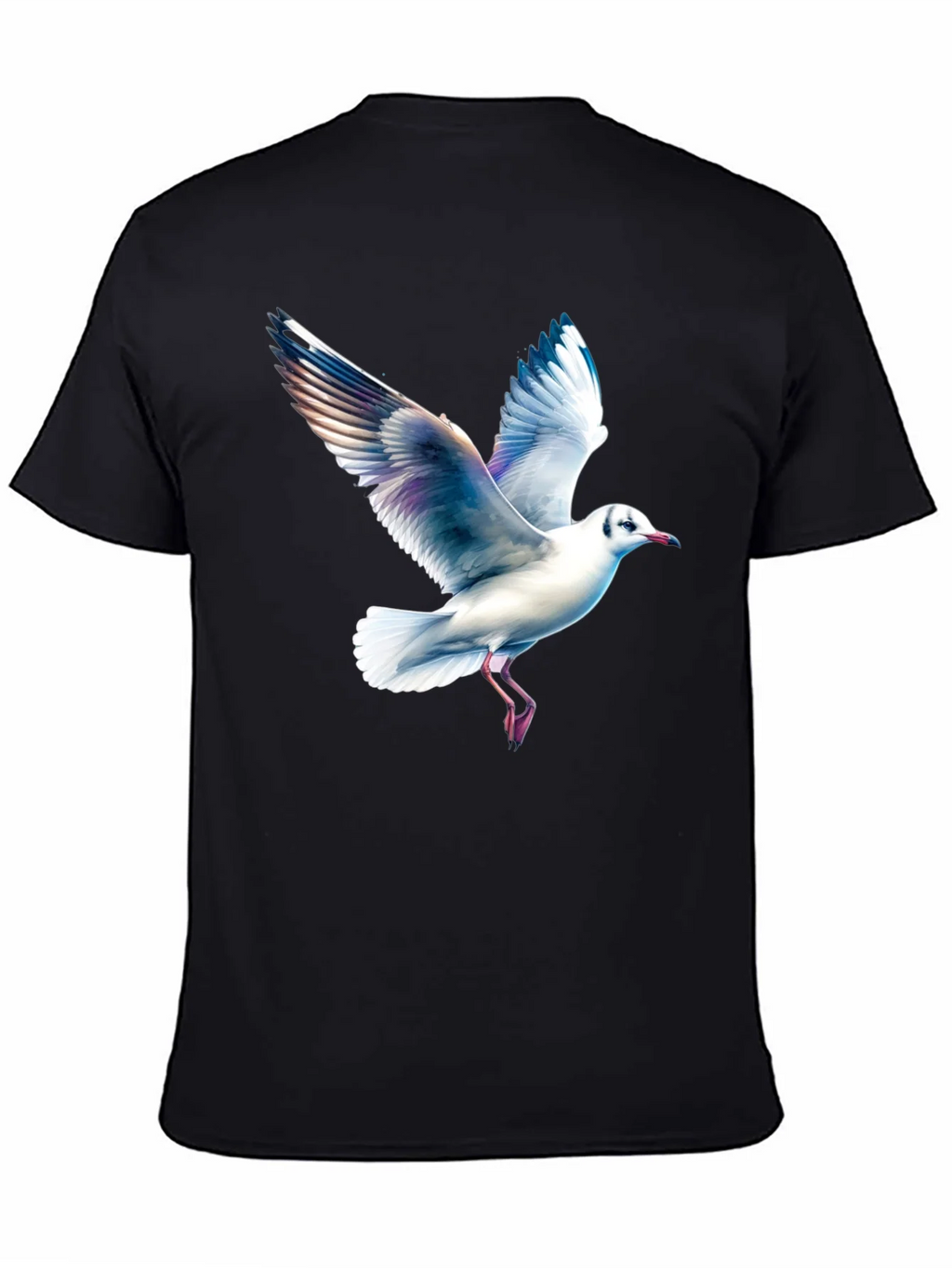 Black T-Shirt with Seagull Print product image 4