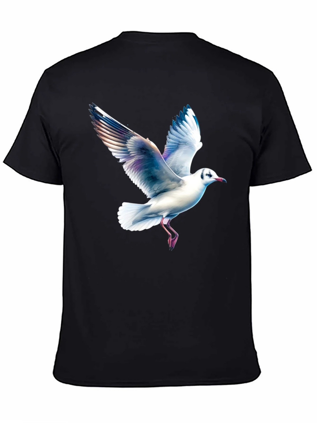 Black T-Shirt with Seagull Print product image 4