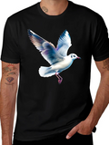 Black T-Shirt with Seagull Print product image 1