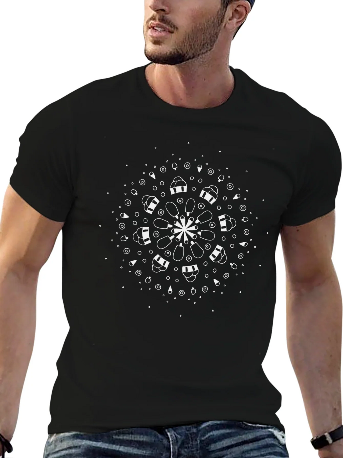 Modern Mandala Graphic Tee - Black Cotton Comfort product image 6