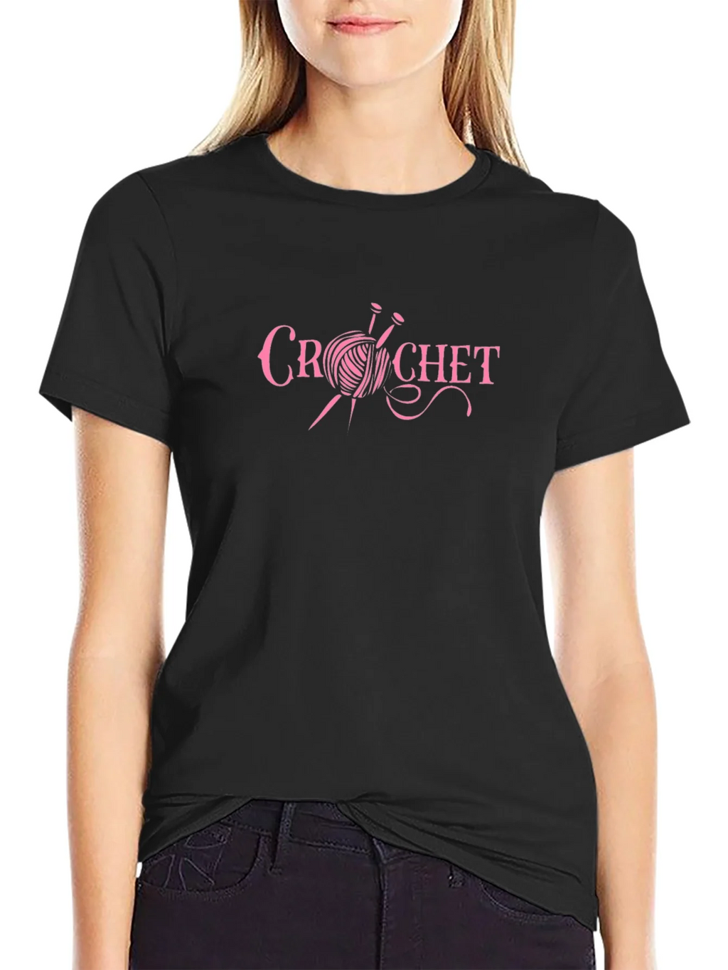 Crochet Graphic Black T-Shirt product image 2