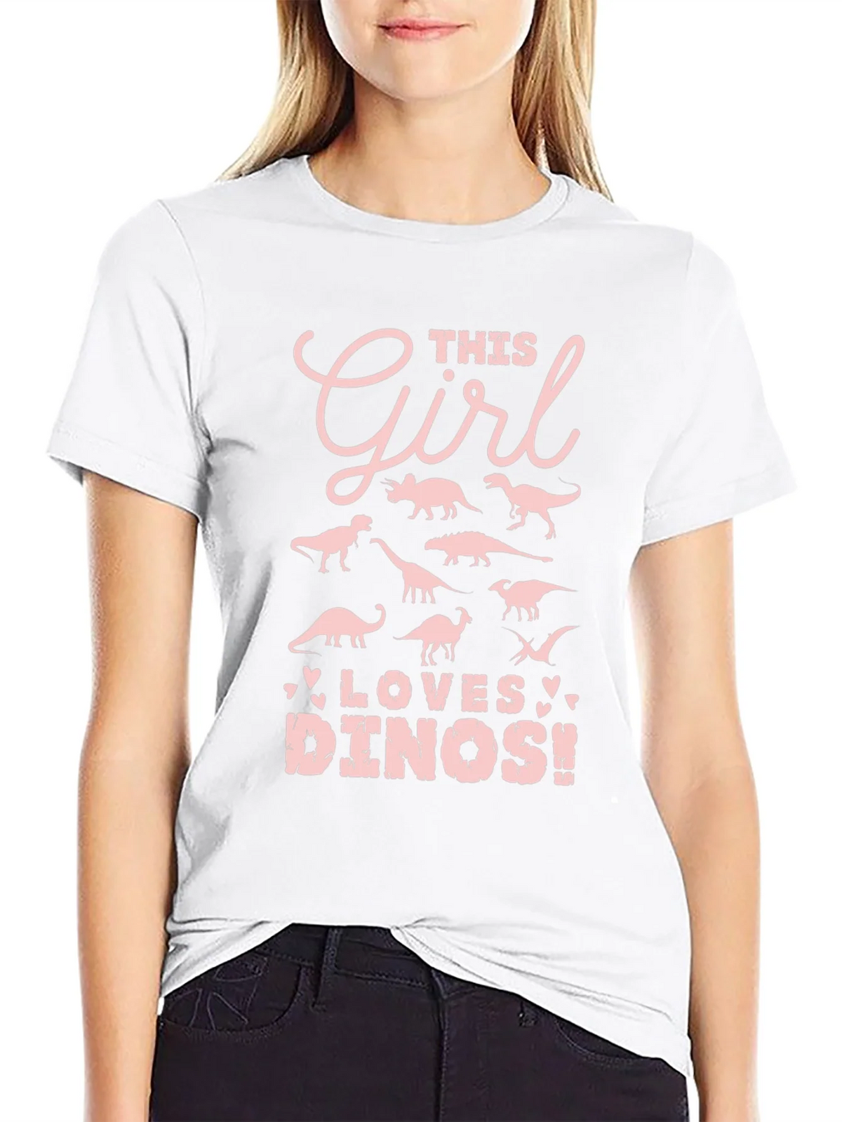 Girl Loves Dinos T-Shirt - Black product image 5