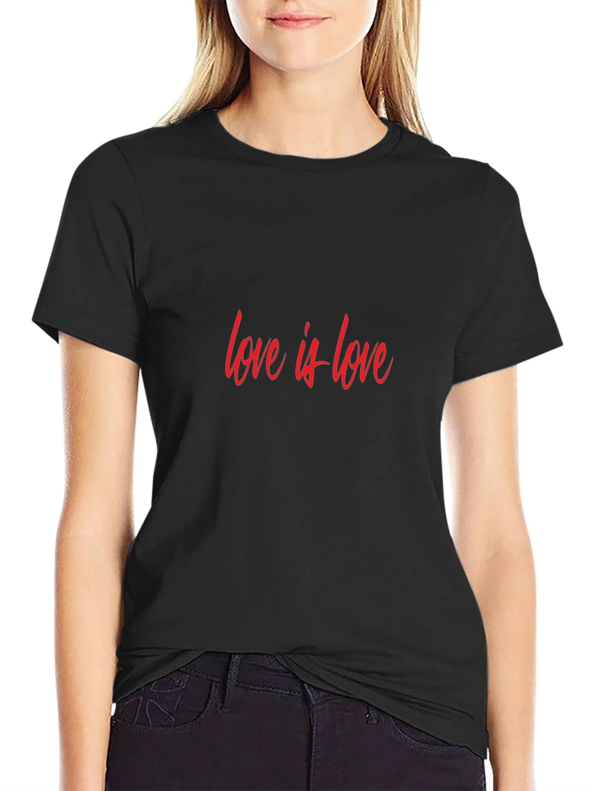 Love is T-Shirt - Black Casual Cotton Tee product image 2