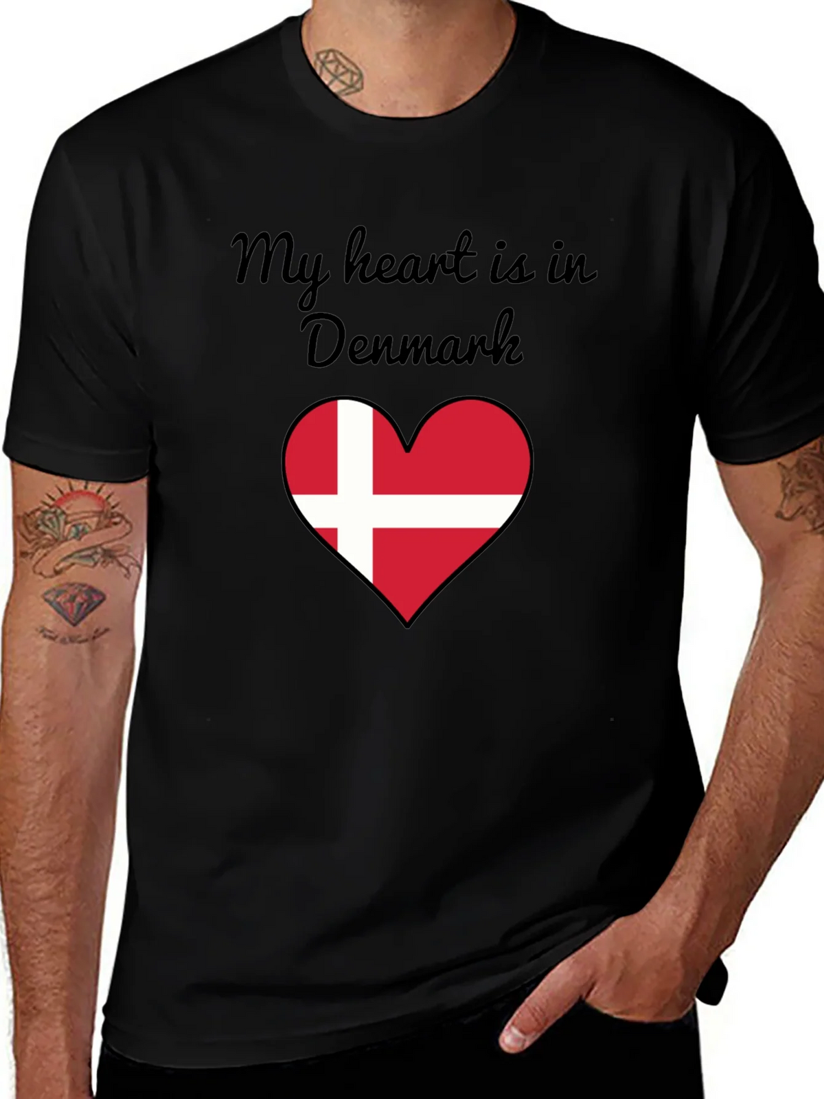 Denmark Heart Flag Graphic T-Shirt product image 1