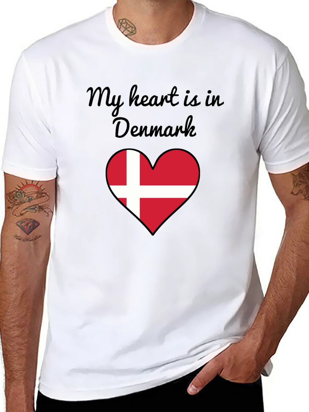 Denmark Heart Flag Graphic T-Shirt product image 7