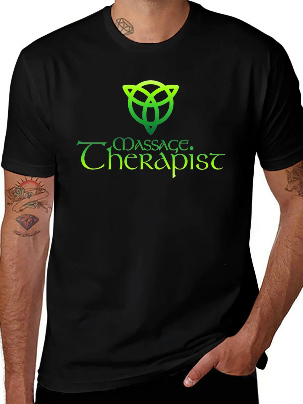 Massage Therapist Celtic Knot Black T-Shirt product image 1