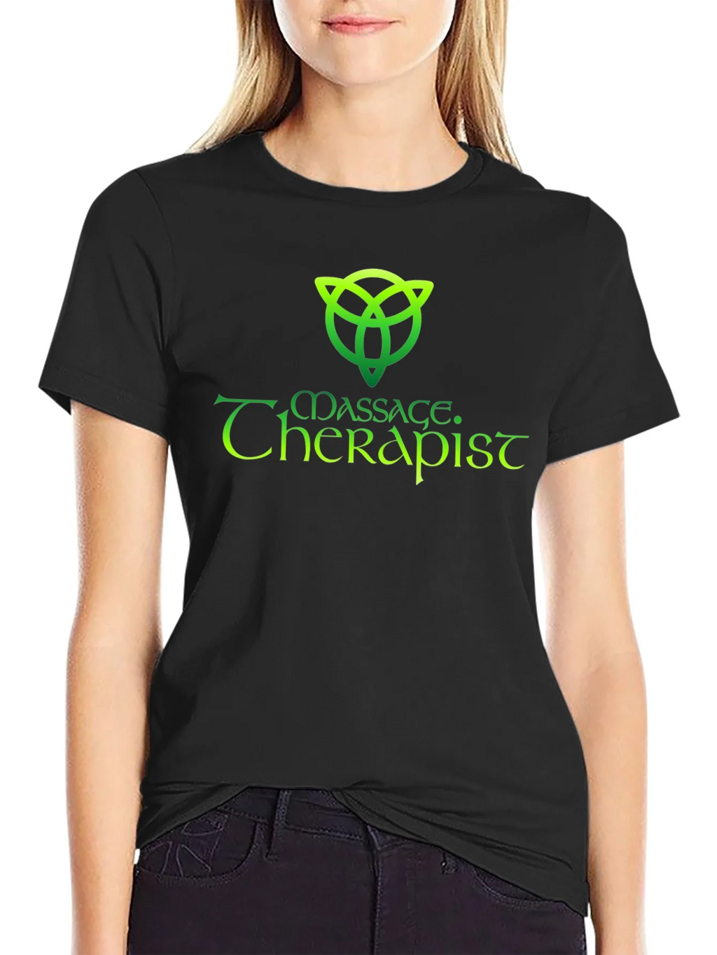 Massage Therapist Celtic Knot Black T-Shirt product image 2